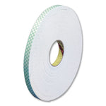 4016 Double Coated Urethane Foam Tape, 0.38" X 36 Yds, White