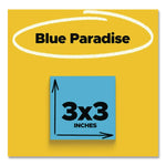Self-Stick Notes, 3" x 3", Electric Blue, 90 Sheets/Pad, 5 Pads/Pack
