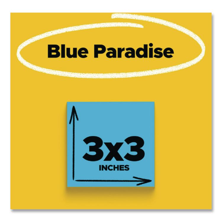 Self-Stick Notes, 3" x 3", Electric Blue, 90 Sheets/Pad, 5 Pads/Pack