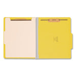 Top Tab Classification Folders, Four SafeSHIELD Fasteners, 2" Expansion, 1 Divider, Letter Size, Yellow Exterior, 10/Box