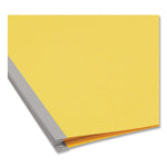 Top Tab Classification Folders, Four SafeSHIELD Fasteners, 2" Expansion, 1 Divider, Letter Size, Yellow Exterior, 10/Box