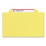 Top Tab Classification Folders, Four SafeSHIELD Fasteners, 2" Expansion, 1 Divider, Letter Size, Yellow Exterior, 10/Box