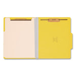 Top Tab Classification Folders, Six SafeSHIELD Fasteners, 2" Expansion, 2 Dividers, Letter Size, Yellow Exterior, 10/Box