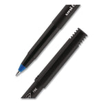 ONYX Rollerball Pen, Stick, Fine 0.7 mm, Blue Ink, Black/Blue Barrel, 72/Pack