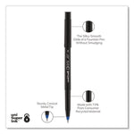 ONYX Rollerball Pen, Stick, Fine 0.7 mm, Blue Ink, Black/Blue Barrel, 72/Pack