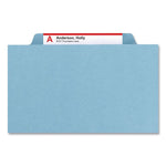 Six-Section Pressboard Top Tab Classification Folders, Six SafeSHIELD Fasteners, 2 Dividers, Letter Size, Assorted, 10/Box