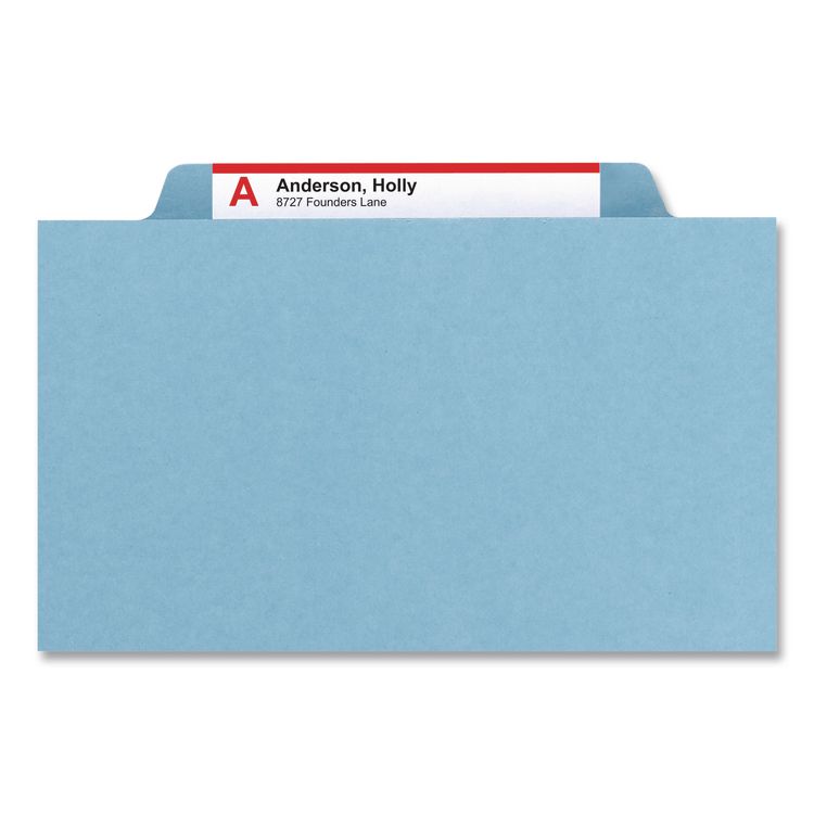 Six-Section Pressboard Top Tab Classification Folders, Six SafeSHIELD Fasteners, 2 Dividers, Letter Size, Assorted, 10/Box