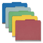 Six-Section Pressboard Top Tab Classification Folders, Six SafeSHIELD Fasteners, 2 Dividers, Letter Size, Assorted, 10/Box