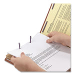 6-Section Pressboard Top Tab Pocket Classification Folders, 6 SafeSHIELD Fasteners, 2 Dividers, Letter Size, Red, 10/Box