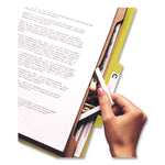 6-Section Pressboard Top Tab Pocket Classification Folders, 6 SafeSHIELD Fasteners, 2 Dividers, Letter Size, Yellow, 10/Box