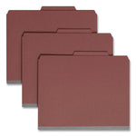 Pressboard Classification Folders, Eight SafeSHIELD Fasteners, 2/5-Cut Tabs, 3 Dividers, Letter Size, Red, 10/Box