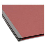 Recycled Pressboard Classification Folders, 3" Expansion, 3 Dividers, 8 Fasteners, Letter Size, Red Exterior, 10/Box