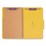 6-Section Pressboard Top Tab Pocket Classification Folders, 6 SafeSHIELD Fasteners, 2 Dividers, Legal Size, Yellow, 10/Box