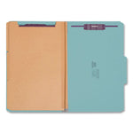 Eight-Section Pressboard Top Tab Classification Folders, Eight SafeSHIELD Fasteners, 3 Dividers, Legal Size, Blue, 10/Box