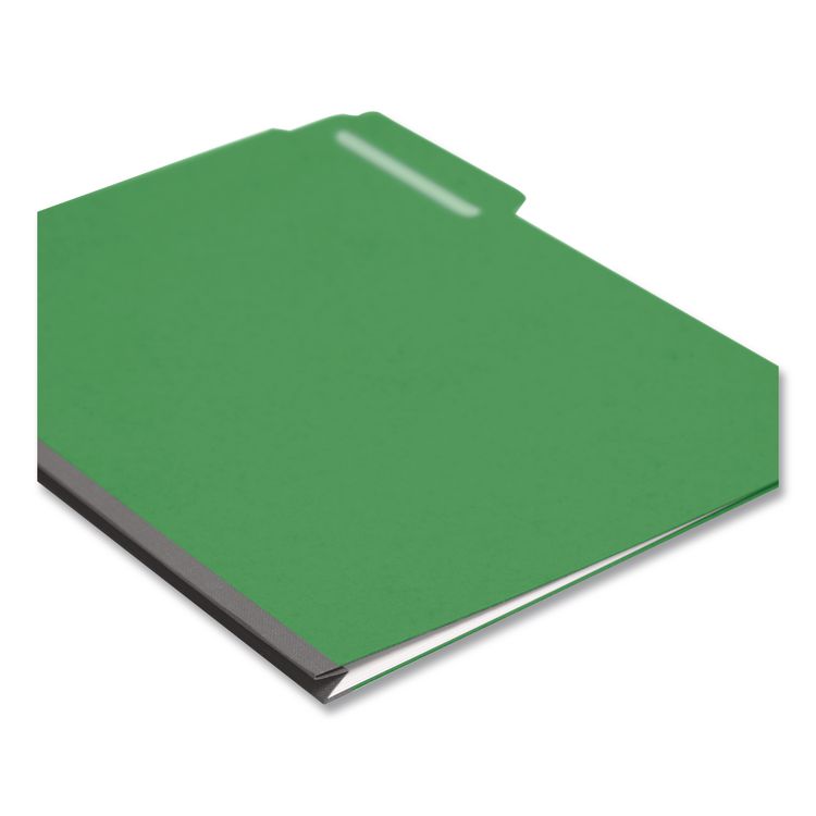 Expanding Recycled Heavy Pressboard Folders, 1/3-Cut Tabs: Assorted, Letter Size, 1" Expansion, Green, 25/Box