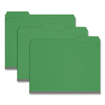 Expanding Recycled Heavy Pressboard Folders, 1/3-Cut Tabs: Assorted, Letter Size, 1" Expansion, Green, 25/Box