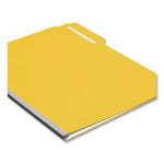Expanding Recycled Heavy Pressboard Folders, 1/3-Cut Tabs: Assorted, Letter Size, 1" Expansion, Yellow, 25/Box
