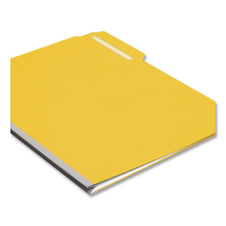 Expanding Recycled Heavy Pressboard Folders, 1/3-Cut Tabs: Assorted, Letter Size, 1" Expansion, Yellow, 25/Box