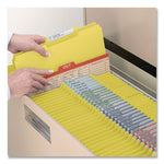 Expanding Recycled Heavy Pressboard Folders, 1/3-Cut Tabs: Assorted, Letter Size, 1" Expansion, Yellow, 25/Box