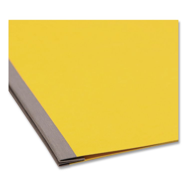 Prong Fastener Premium Pressboard Report Cover, Two-Piece Prong Fastener, 3" Capacity, 8.5 x 11, Yellow/Yellow