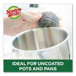 Stainless Steel Scrubber, Silver, 12/carton