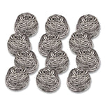 Stainless Steel Scrubber, Silver, 12/carton