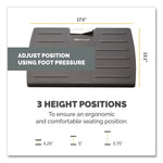 Adjustable Locking Footrest with Microban, 17.5w x 13.13d x 4.13 to 5.63h, Black/Silver