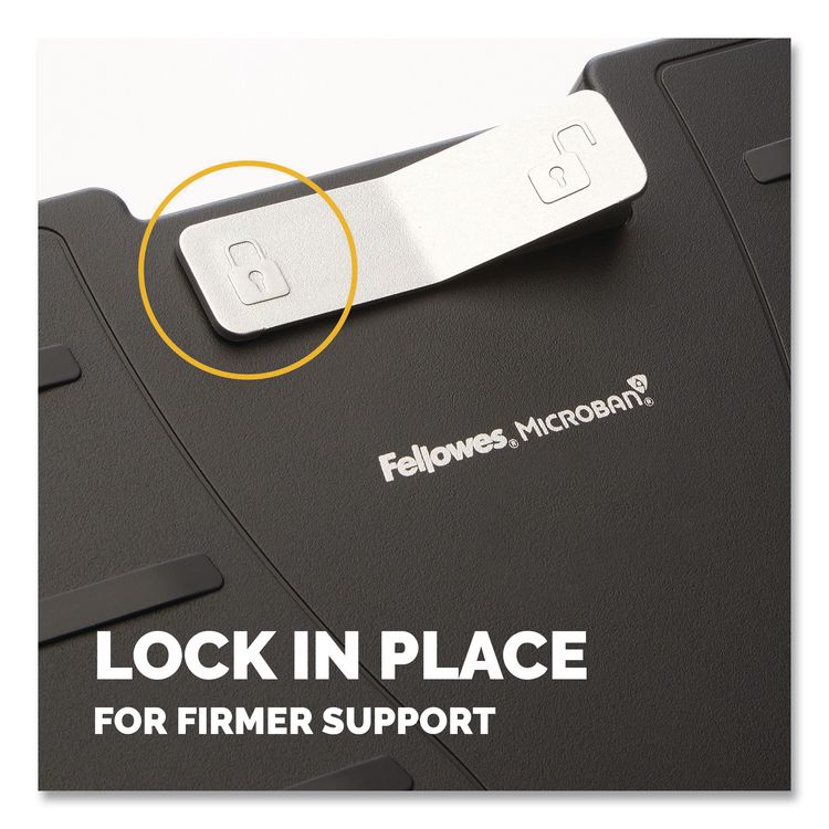 Adjustable Locking Footrest with Microban, 17.5w x 13.13d x 4.13 to 5.63h, Black/Silver