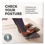 Adjustable Locking Footrest with Microban, 17.5w x 13.13d x 4.13 to 5.63h, Black/Silver