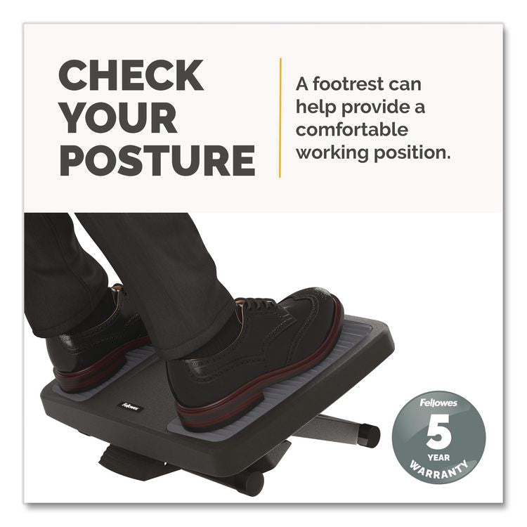 Ultimate Foot Support, HPS, 17.75w x 13.25d x 4 to 6.5h, Black/Gray