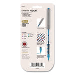 VISION Rollerball Pen, Stick, Fine 0.7 mm, Assorted Ink and Barrel Colors, 5/Pack