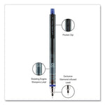 KuruToga Mechanical Pencil with Tube of Lead/Erasers, 0.5 mm, HB (#2), Black Lead, Black Barrel