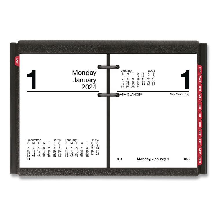Desk Calendar Base for Loose-Leaf Refill, 3 x 3.75, Black