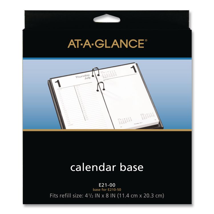 Desk Calendar Base for Loose-Leaf Refill, 4.5 x 8, Black
