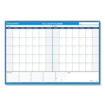30/60-Day Undated Horizontal Erasable Wall Planner, 36 X 24, White/blue Sheets, Undated