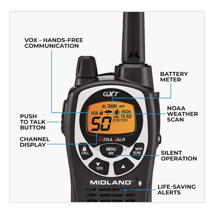 Gxt1000vp4 Two-Way Radio, 50 Channels