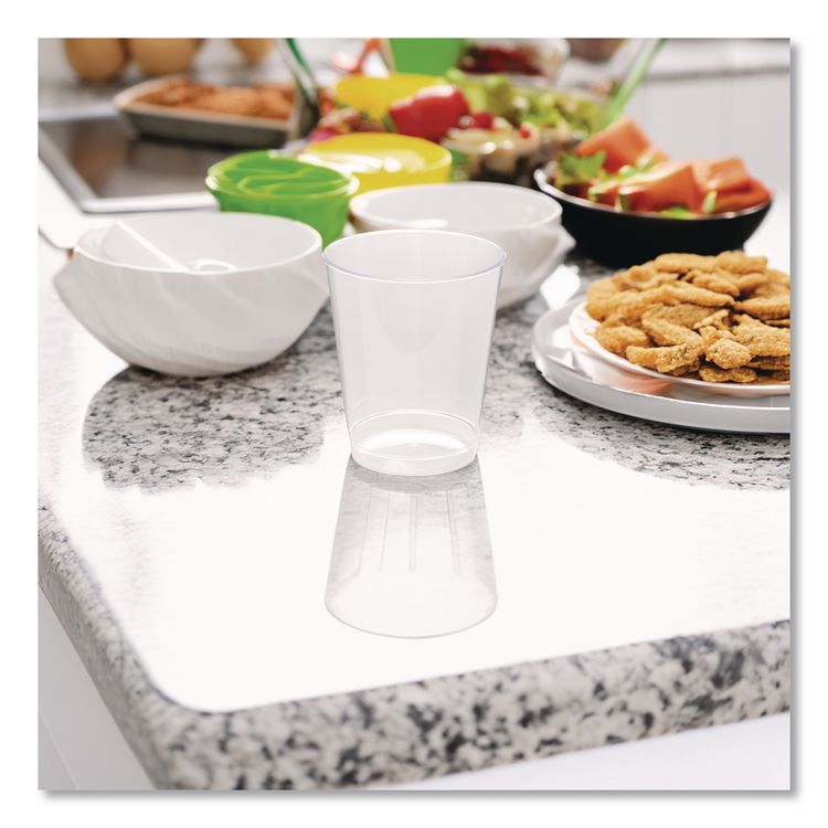 Comet Plastic Tumbler, Tall, 7 oz, Clear, 25/Pack, 20 Packs/Carton