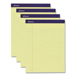 Legal Ruled Pads, Narrow Rule, 50 Canary-Yellow 8.5 X 11.75 Sheets, 4/pack