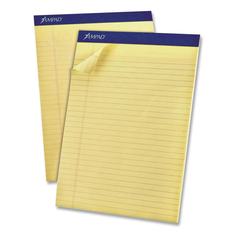 Legal Ruled Pads, Narrow Rule, 50 Canary-Yellow 8.5 X 11.75 Sheets, 4/pack