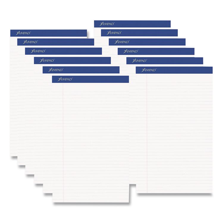 Perforated Writing Pads, Wide/legal Rule, 50 White 8.5 X 14 Sheets, Dozen