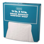 Grease-Resistant Paper Wraps And Liners, 14 X 14, White, 1,000/box, 4 Boxes/carton