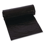 Linear Low-Density Can Liners, 10 gal, 0.6 mil, 24" x 23", Black, 25 Bags/Roll, 20 Rolls/Carton