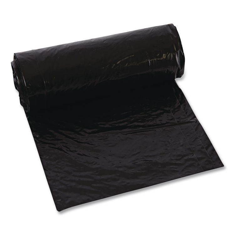 Linear Low-Density Can Liners, 10 gal, 0.6 mil, 24" x 23", Black, 25 Bags/Roll, 20 Rolls/Carton