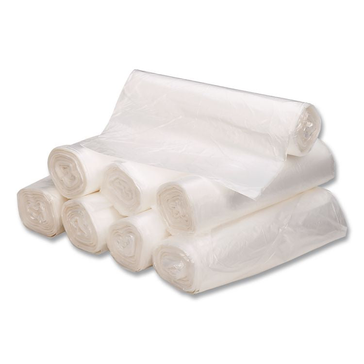 Linear Low-Density Can Liners, 30 gal, 0.71 mil, 30" x 36", Clear, 25 Bags/Roll, 10 Rolls/Carton