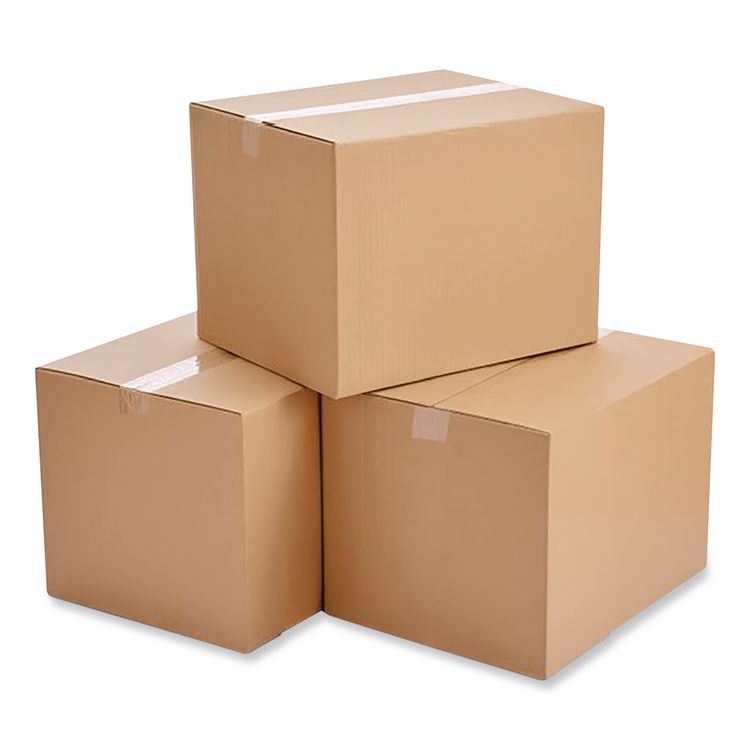 Cubed Fixed-Depth Corrugated Shipping Boxes, Regular Slotted Container, X-Large, 12" x 12" x 12", Brown Kraft, 25/Bundle