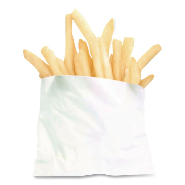 French Fry Bags, 4.5" x 2" x 3.5", White, 2,000/Carton