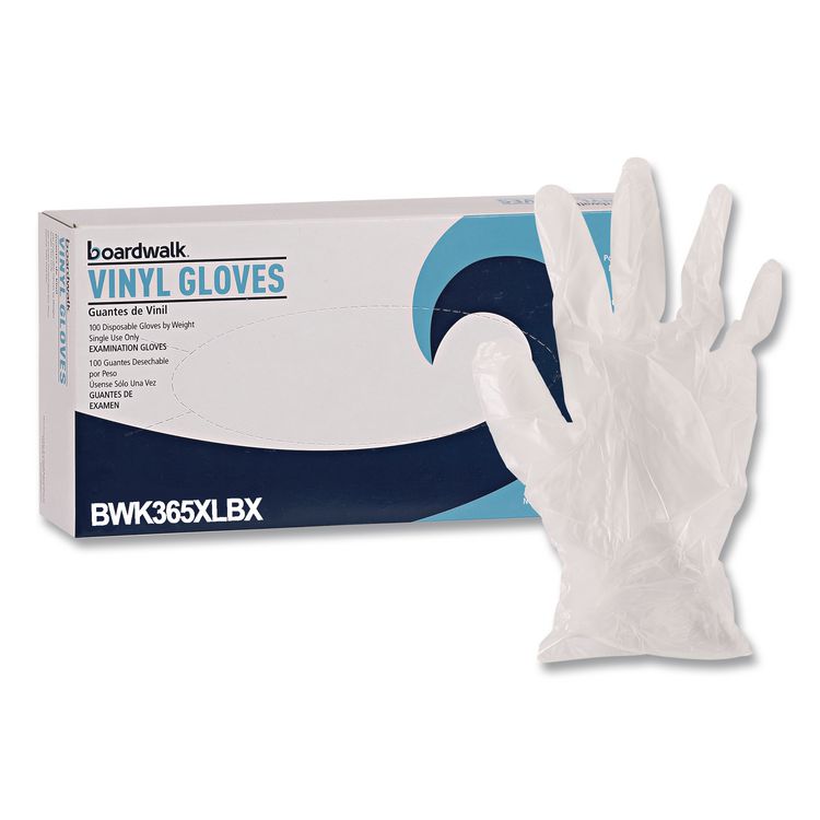 General Purpose Vinyl Gloves, Powder-Free, X-Large, 2.6 mil Thick, 9.5" Long, Clear, 100/Box