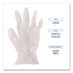 General Purpose Vinyl Gloves, Powder-Free, X-Large, 2.6 mil Thick, 9.5" Long, Clear, 100/Box