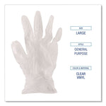 General Purpose Vinyl Gloves, Powder-Free, X-Large, 2.6 mil Thick, 9.5" Long, Clear, 100/Box, 10 Boxes/Carton