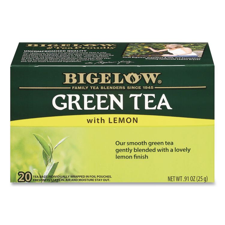 Green Tea With Lemon, Lemon, 0.34 Lbs, 28/box